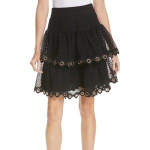 Maje James Tiered Ruffle Skirt Size 3 L